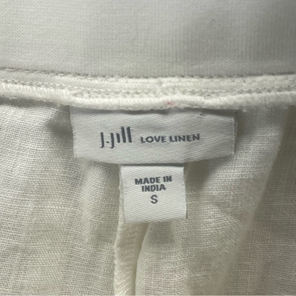J.Jill LOVE LINEN Pants White Elastic Waist Pockets Straight Leg in White Size S - Picture 6 of 8